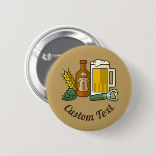 Badge Rond 5 Cm Bouton Icônes de bière