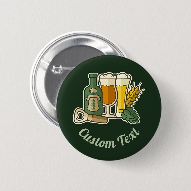 Badge Rond 5 Cm Bouton Icônes de bière (Devant & derrière)