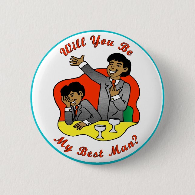 Badge Rond 5 Cm Bouton ID Mariage Best Man (Devant)