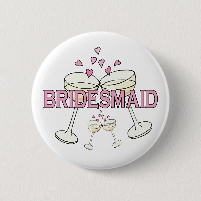 Badge Rond 5 Cm Bouton ID Mariage de la servante de Bridesmaid (Devant)