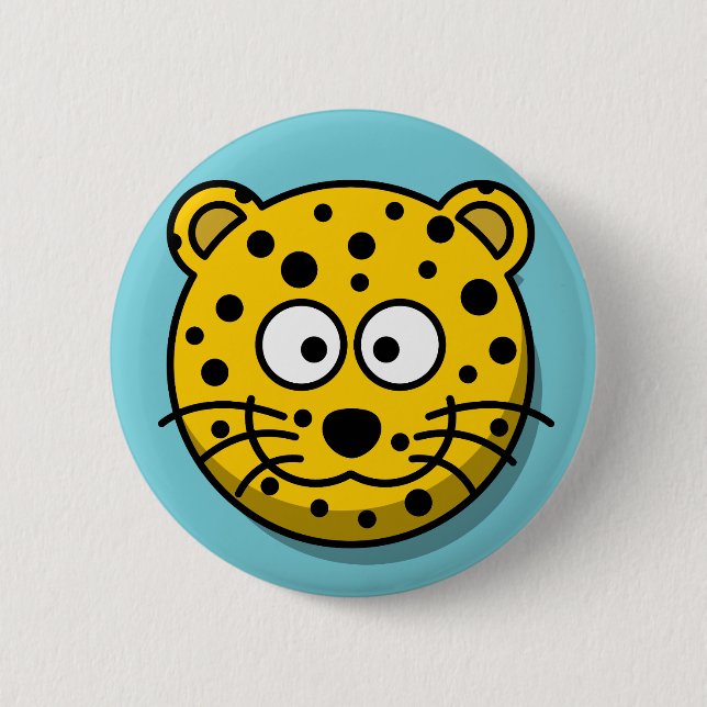 Badge Rond 5 Cm Bouton idiot de léopard (Devant)