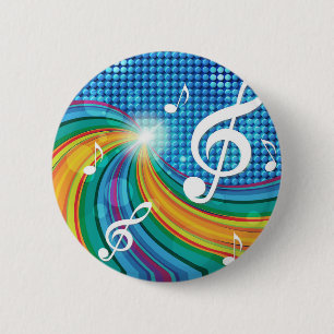 Badge Rond 5 Cm Bouton Illustration de musique