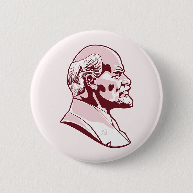 Badge Rond 5 Cm Bouton Illustration du portrait de Lénine (Devant)