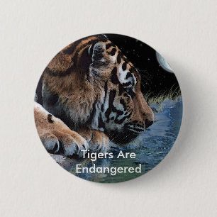 Badge Rond 5 Cm Bouton Imaginaire de tigre