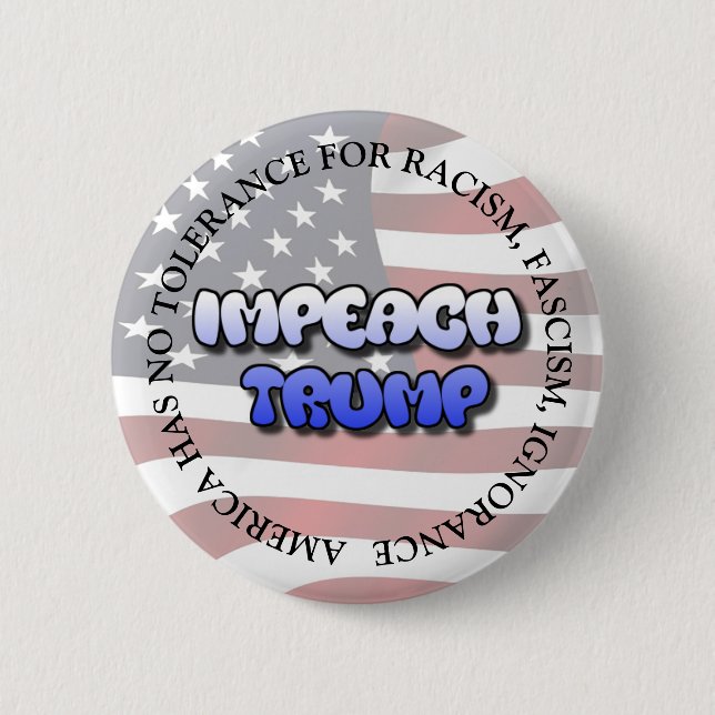 BADGE ROND 5 CM BOUTON IMPEACH TRUMP ANTI DONALD TRUMP (Devant)