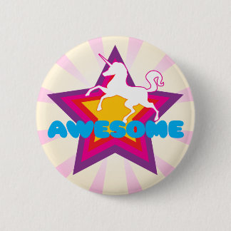Badge Rond 5 Cm Bouton impressionnant de licorne