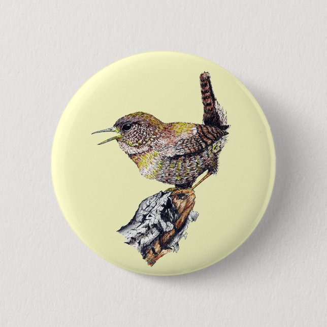 Badge Rond 5 Cm Bouton impressionnant de roitelet (Devant)