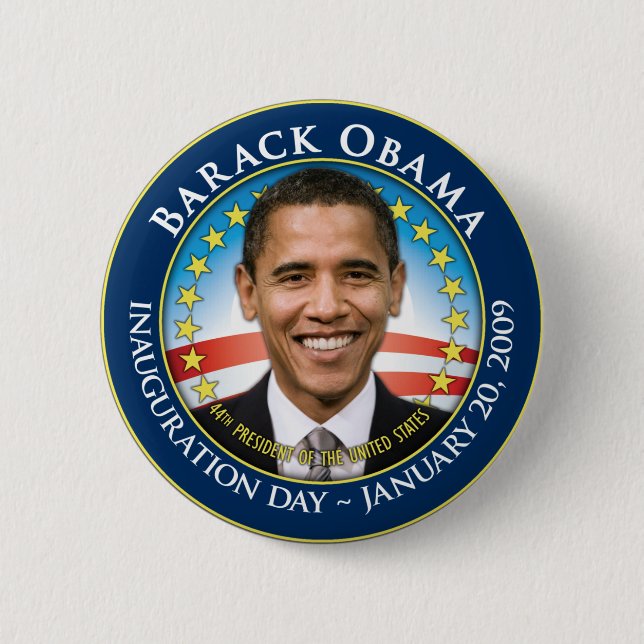 Badge Rond 5 Cm Bouton inaugural de Barack Obama (Devant)