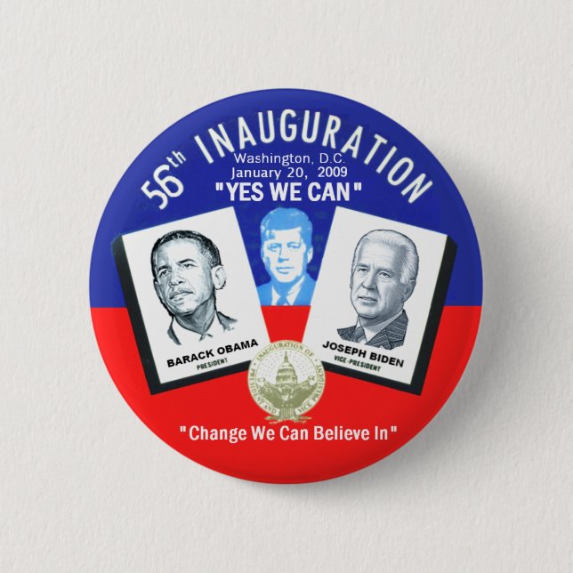 Badge Rond 5 Cm Bouton inaugural de JFK (Devant)