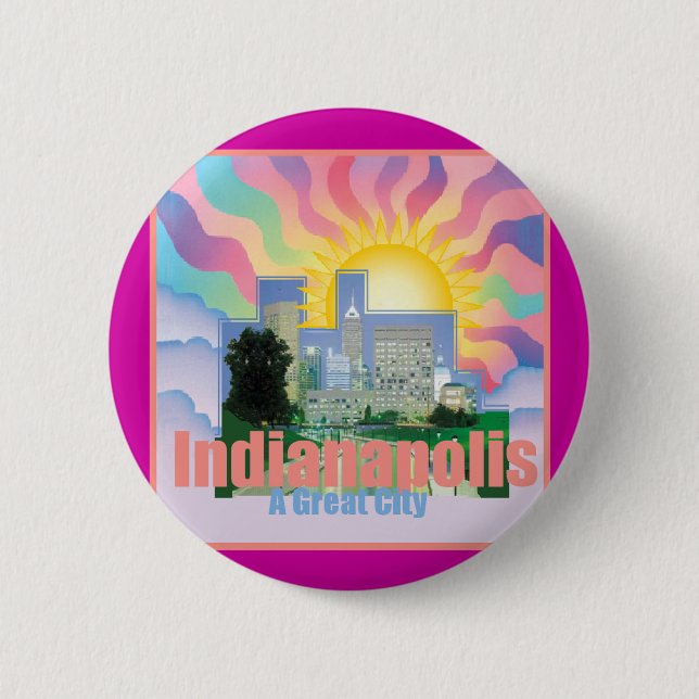 Badge Rond 5 Cm Bouton INDIANAPOLIS (Devant)