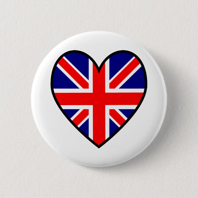 Badge Rond 5 Cm Bouton Indicateur cardiaque Union Jack (Devant)