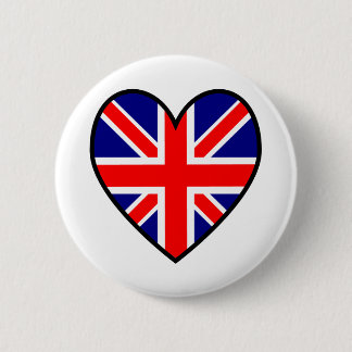 Badge Rond 5 Cm Bouton Indicateur cardiaque Union Jack
