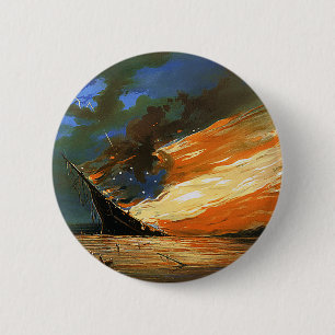 Badge Rond 5 Cm Bouton Indicateur de brûlure Abstrait vintage