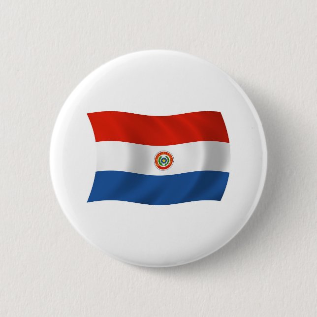 Badge Rond 5 Cm Bouton Indicateur Paraguay (Devant)