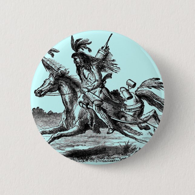 Badge Rond 5 Cm Bouton indien Horseback (Devant)