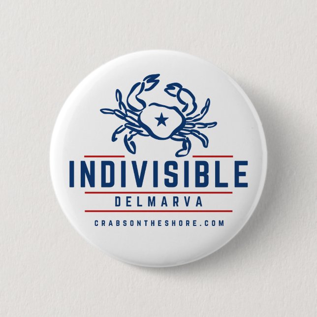 Badge Rond 5 Cm Bouton indivisible DelMarVa (Devant)