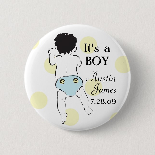 Badge Rond 5 Cm Bouton inférieur de bébé (Devant)