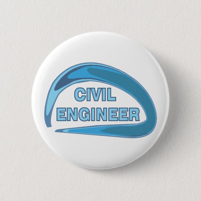 Badge Rond 5 Cm Bouton Ingénieur civil bleu (Devant)