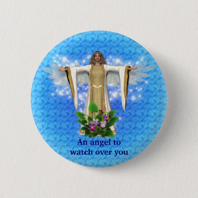 Badge Rond 5 Cm Bouton Inspiration Angel Gardien (Devant)