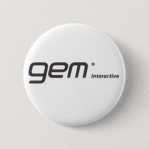 Badge Rond 5 Cm bouton interactif gem, interactif gem