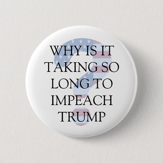 Badge Rond 5 Cm Bouton Interdire Donald Trump Point d'interrogatio (Devant)