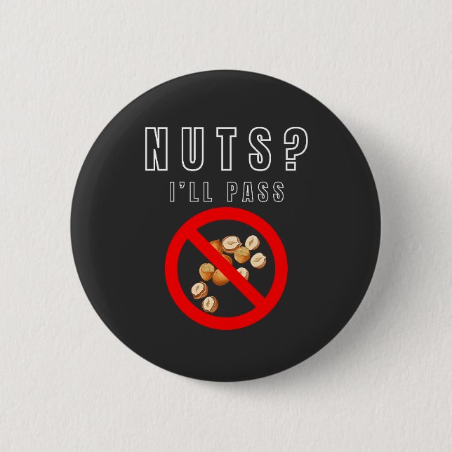 Badge Rond 5 Cm Bouton Interdit aux Noix (Devant)