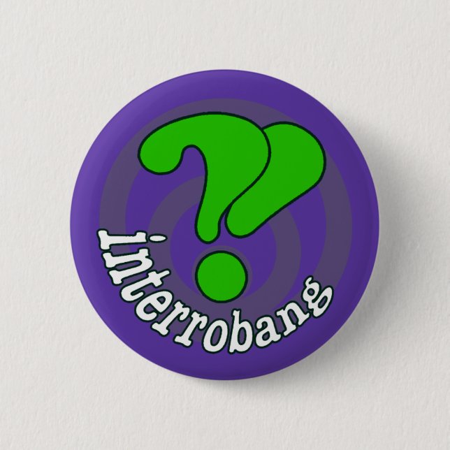 Badge Rond 5 Cm Bouton Interrobang Pop Art - Blurple (Devant)