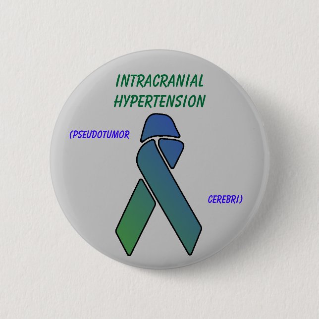 Badge Rond 5 Cm Bouton intra-crânien d'hypertension (Devant)