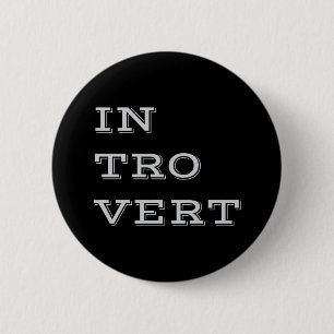 Badge Rond 5 Cm Bouton Introvert gris