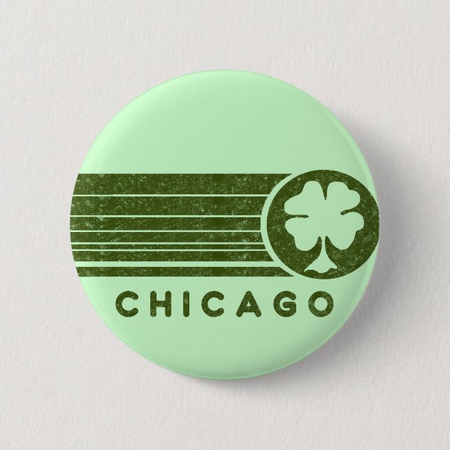 Badge Rond 5 Cm Bouton irlandais de Chicago (Devant)