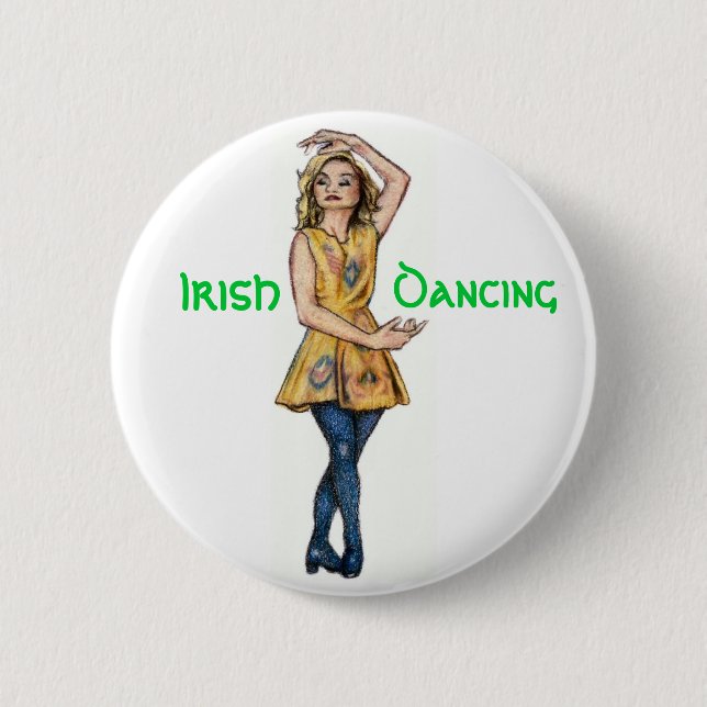 Badge Rond 5 Cm Bouton irlandais de danse (Devant)