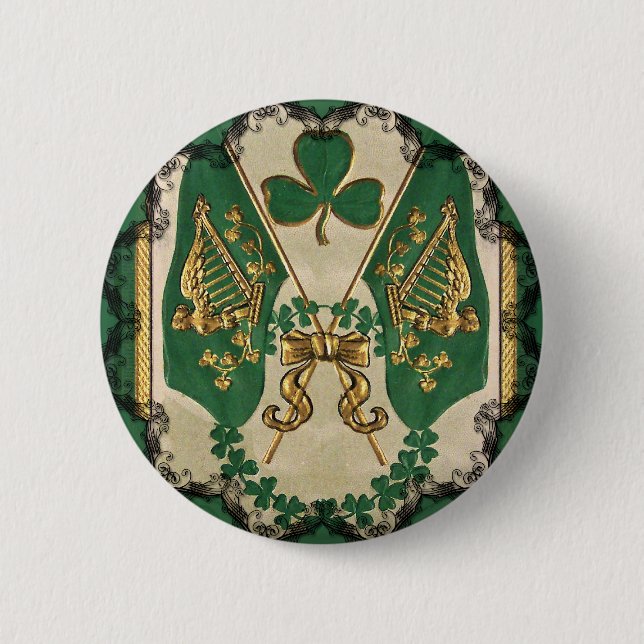 Badge Rond 5 Cm Bouton irlandais de la Saint-Patrick (Devant)