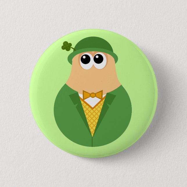 Badge Rond 5 Cm Bouton irlandais mignon de lutin (Devant)