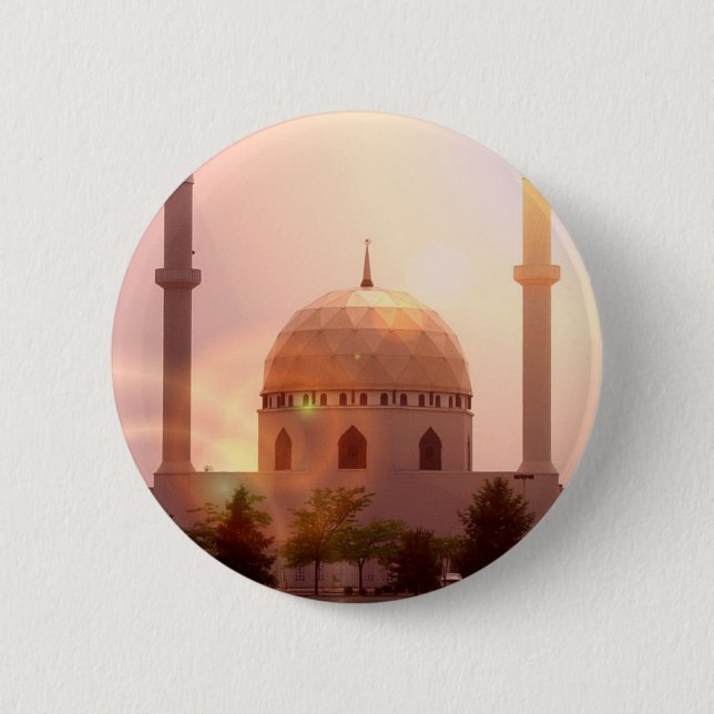 Badge Rond 5 Cm Bouton islamique de mosquée (Devant)