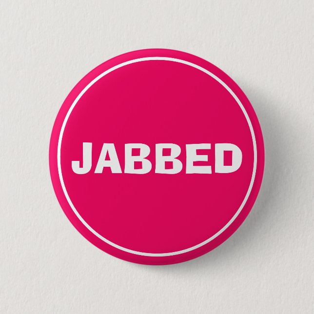 Badge Rond 5 Cm Bouton Jabbed (rose chaud) (Devant)