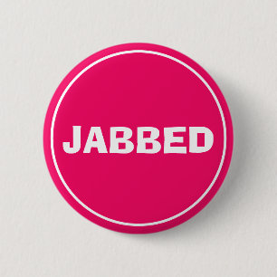 Badge Rond 5 Cm Bouton Jabbed (rose chaud)