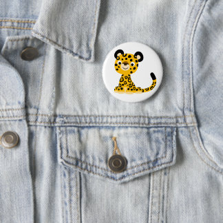 Badge Rond 5 Cm Bouton Jaguar de dessin sympa