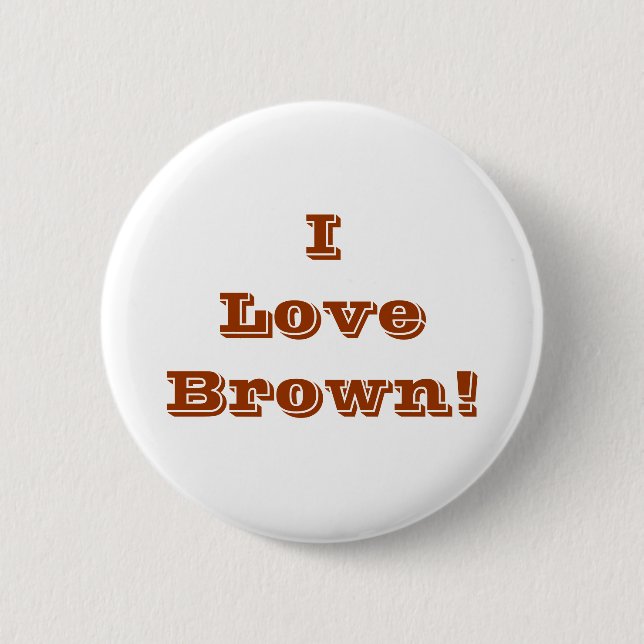 Badge Rond 5 Cm Bouton J'aime Brown (Devant)