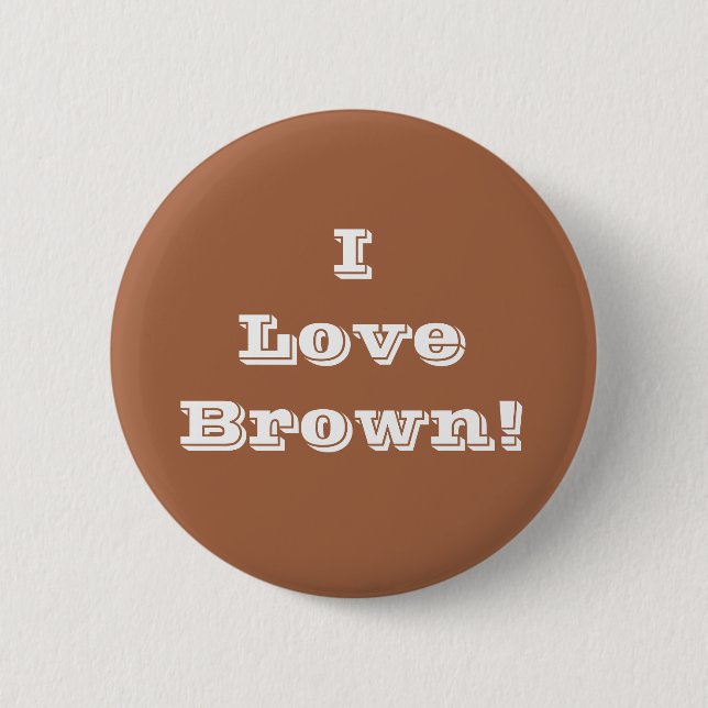 Badge Rond 5 Cm Bouton J'aime Brown (Devant)