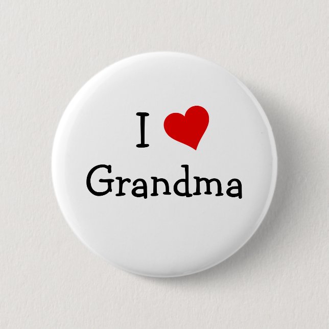 Badge Rond 5 Cm Bouton J'aime grand-mère (Devant)