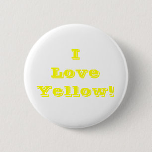 Badge Rond 5 Cm Bouton J'aime Jaune