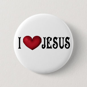 Badge Rond 5 Cm Bouton J'aime Jésus