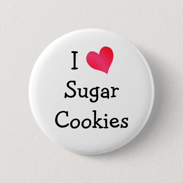 Badge Rond 5 Cm Bouton J'aime les cookies de sucre (Devant)