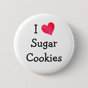 Badge Rond 5 Cm Bouton J'aime les cookies de sucre
