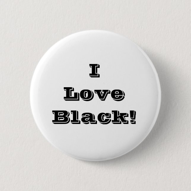 Badge Rond 5 Cm Bouton J'aime Noir (Devant)