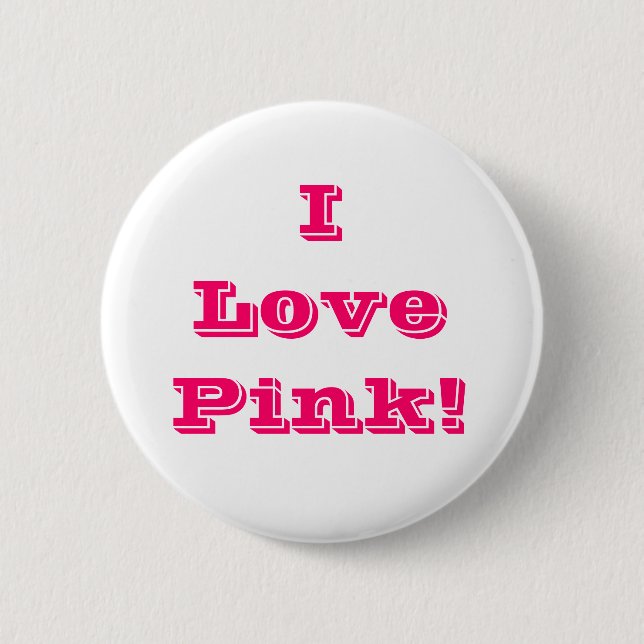 Badge Rond 5 Cm Bouton J'aime rose (Devant)