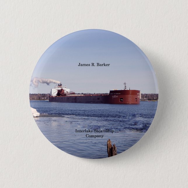 Badge Rond 5 Cm Bouton James R. Barker (Devant)