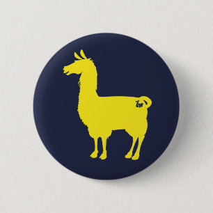 Badge Rond 5 Cm Bouton jaune de lama