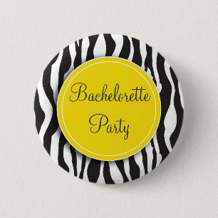 Badge Rond 5 Cm Bouton jaune de partie de Bachelorette
