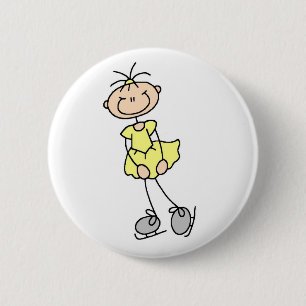 Badge Rond 5 Cm Bouton jaune de patineur artistique